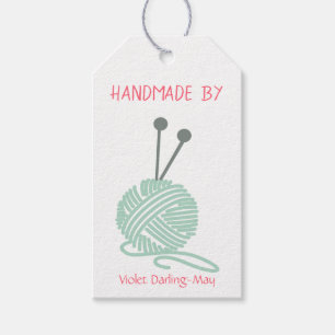 Handgemaakt door - Knitting Yarn and Care Instruct Cadeaulabel