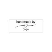 Handgemaakt door Maker's Name in Cursief Script He Zelfinktende Stempel (Design)