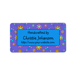 Handgemaakt door - malle, kleurrijke trendy krabbe etiket