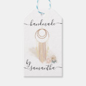 Handgemaakt door Naam en Zorginstructies Macrame Cadeaulabel (Voorkant)