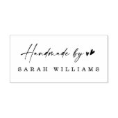 Handgemaakt door naam schattig hart handgeschreven rubberstempel (Afrduk)