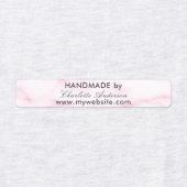 Handgemaakt door naam zwart roze marmer script labels (Design 1)