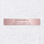 Handgemaakt door naam zwart roze script labels (Design 1)