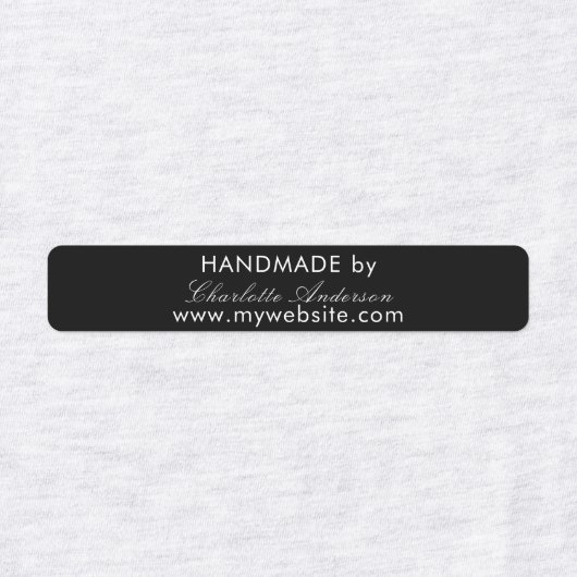 Handgemaakt door naam zwart script labels (Design 2)