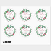 Handgemaakt door persoonlijke kerstmis ronde sticker (Vel)