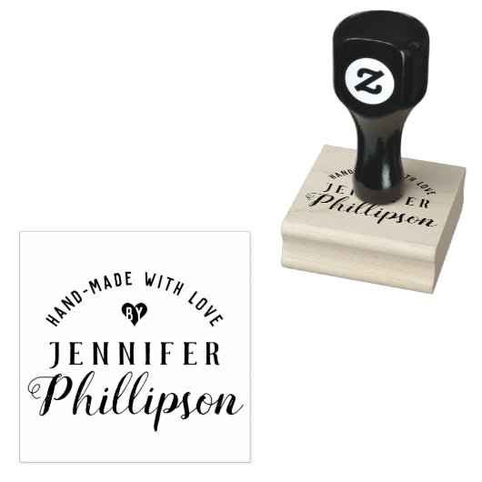 "Handgemaakt door" rustieke ambachtelijke handteke Rubberstempel (Gestempeld)