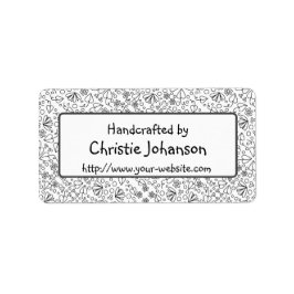 Handgemaakt door - schattige, trendy doodle bloeme etiket