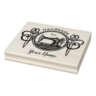 Handgemaakt door Stamp met  naaimachine Rubberstempel