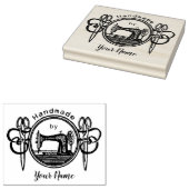 Handgemaakt door Stamp met  naaimachine Rubberstempel (Gestempeld)