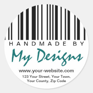 Handgemaakt door streepjescode-labels ronde sticker