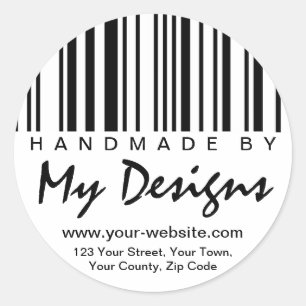 Handgemaakt door streepjescode-labels ronde sticker