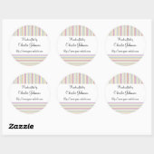 Handgemaakt door - stripes design ronde sticker (Vel)