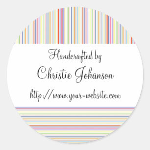 Handgemaakt door - stripes design ronde sticker