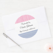 Handgemaakt door - stripes design ronde sticker (Envelop)