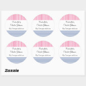 Handgemaakt door - stripes design ronde sticker (Vel)