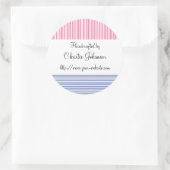 Handgemaakt door - stripes design ronde sticker (Tas)