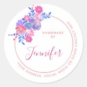 Handgemaakt door U de Naam van de Douane en Info v Ronde Sticker (Voorkant)