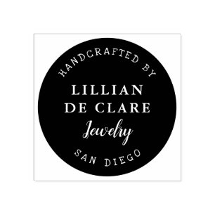 Handgemaakt door, uw bedrijfsnaam, locatie rubberstempel