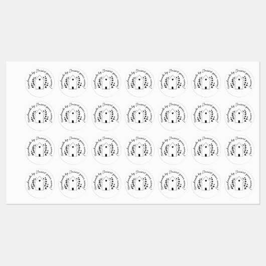 Handgemaakt door You Love House Wreath Iron-On Labels (Vel)