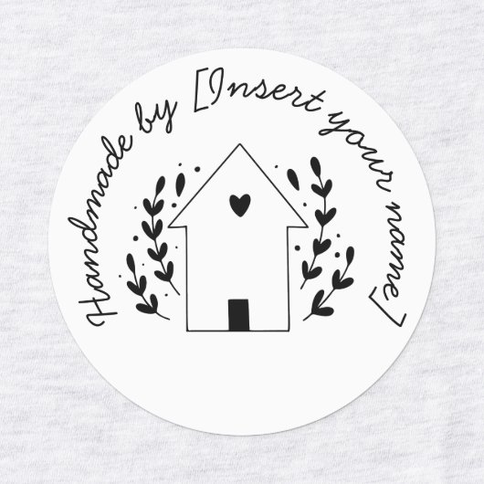 Handgemaakt door You Love House Wreath Iron-On Labels (Design 2)
