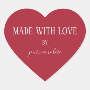 handgemaakt, eenvoudig Trendy Kraft Paper Hart Sticker