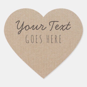  handgemaakt, eenvoudig Trendy Kraft Paper Hart Sticker