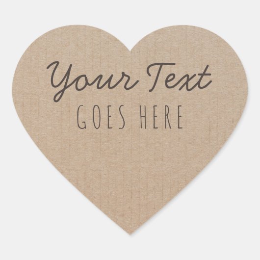  handgemaakt, eenvoudig Trendy Kraft Paper Hart Sticker (Voorkant)
