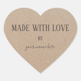  handgemaakt, eenvoudig Trendy Kraft Paper Hart Sticker