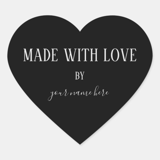  handgemaakt, eenvoudig Trendy Kraft Paper Hart Sticker (Voorkant)