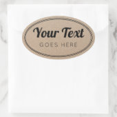  handgemaakt, eenvoudig Trendy Kraft Paper Ovale Sticker (Tas)