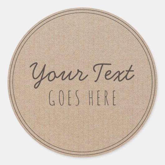  handgemaakt, eenvoudig Trendy Kraft Paper Ronde Sticker (Voorkant)