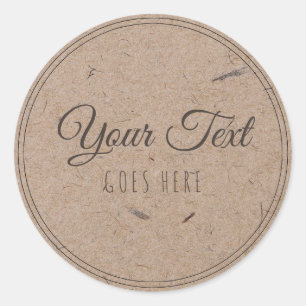 handgemaakt, eenvoudig Trendy Kraft Paper Ronde Sticker