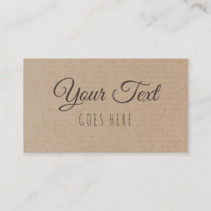 handgemaakt, eenvoudig Trendy Kraft Paper Visitekaartje