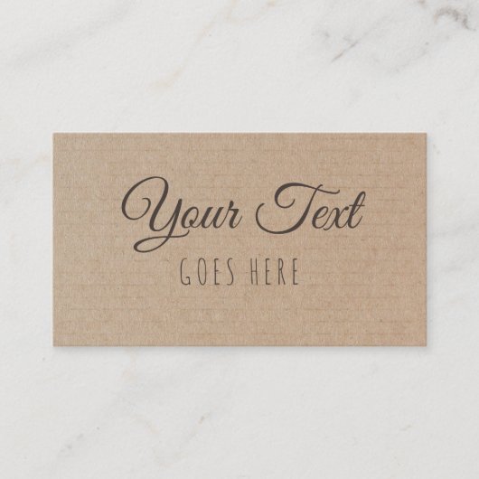 handgemaakt, eenvoudig Trendy Kraft Paper Visitekaartje (Voorkant)