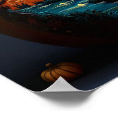 Handgemaakt en beschilderd Halloween pompoen poste Poster (Hoek)