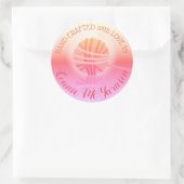 Handgemaakt garen, kraftbrei- en haakwerk ronde sticker (Tas)