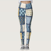 Handgemaakt  gelakt weefsel. Leggings (Voorkant)