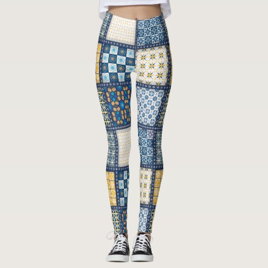 Handgemaakt gelakt weefsel. Leggings (Voorkant)