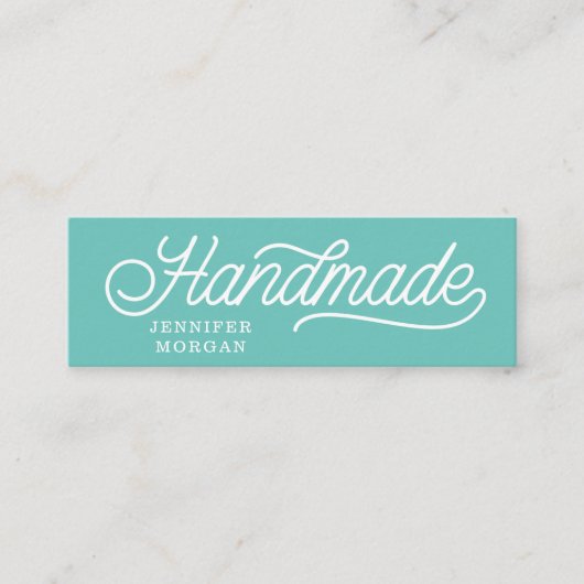 Handgemaakt grillig scriptmonogram mini visitekaartje (Voorkant)