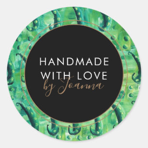 Handgemaakt groentelabel voor bedrijven ronde sticker