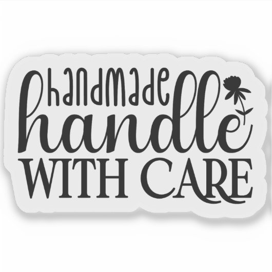 Handgemaakt – Handvat met zorg Sticker (Voorkant)