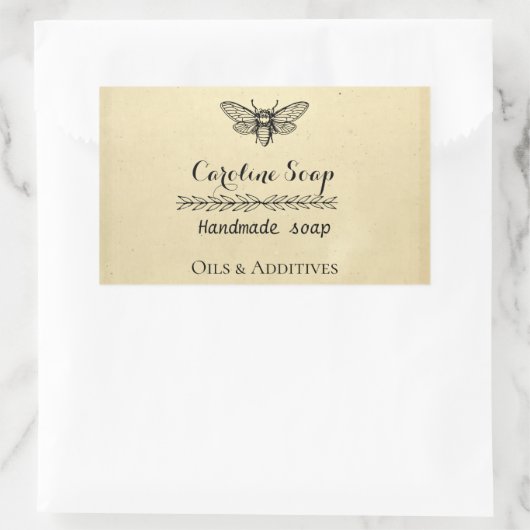 Handgemaakt HONEY BEE Zeeplabel Rechthoekige Sticker (Tas)