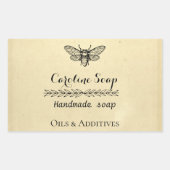 Handgemaakt HONEY BEE Zeeplabel Rechthoekige Sticker (Voorkant)