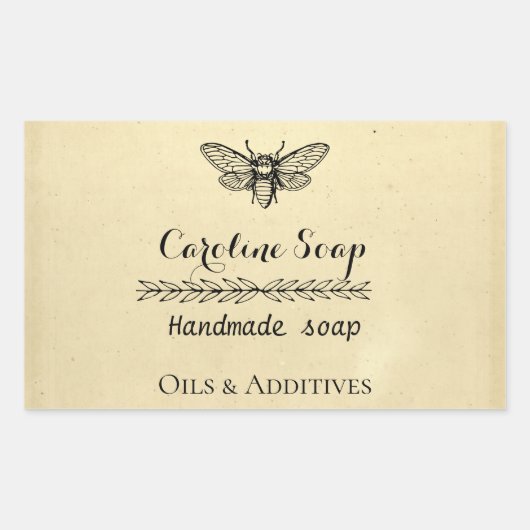 Handgemaakt HONEY BEE Zeeplabel Rechthoekige Sticker (Voorkant)