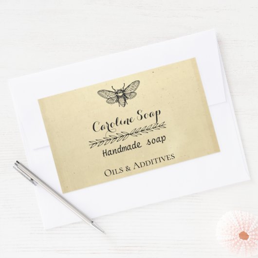 Handgemaakt HONEY BEE Zeeplabel Rechthoekige Sticker (Envelop)