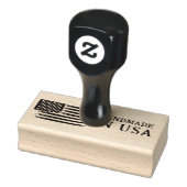 Handgemaakt in Amerika Rugged USA Vlag Rechthoek Rubberstempel (Stempel)
