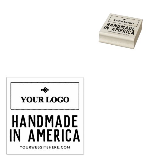 Handgemaakt in Amerika Uw Logo en website Rubberstempel (Gestempeld)