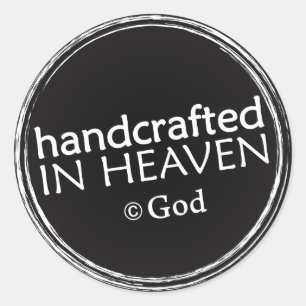 Handgemaakt in de hemel (copyright God) stickers