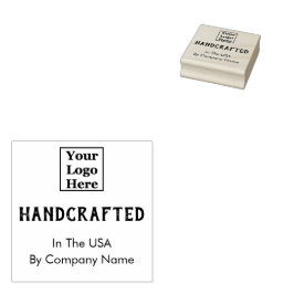 Handgemaakt in de VS op Uw Logo Hier Rubberstempel