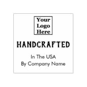 Handgemaakt in de VS op Uw Logo Hier Rubberstempel (Afrduk)